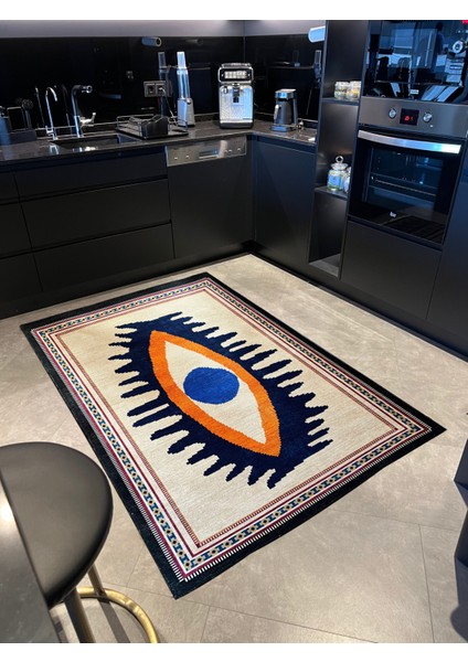 mira 1021 Göz Temalı Çok Renkli Modern Dokuma Taban Tasarım Halı