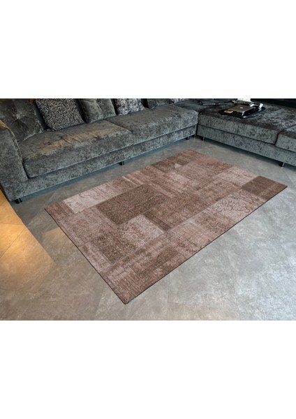 mira 970 Patchwork Kahverengi Vintage Görünüm Dokuma Taban Halı modelleri