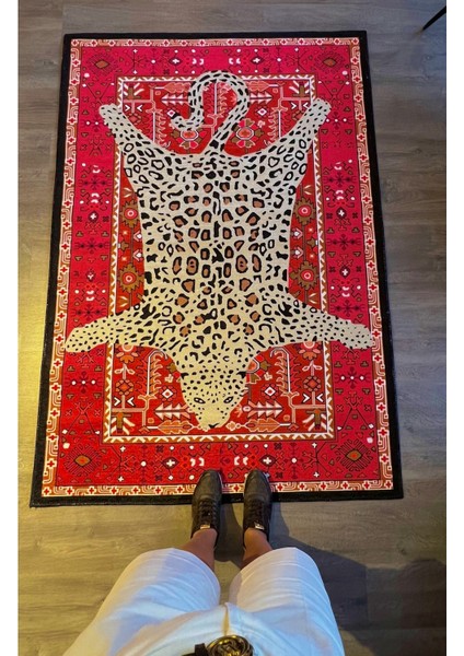 Mira 889 Kırmızı Vintage Görünüm Leopar Halı fiyatları