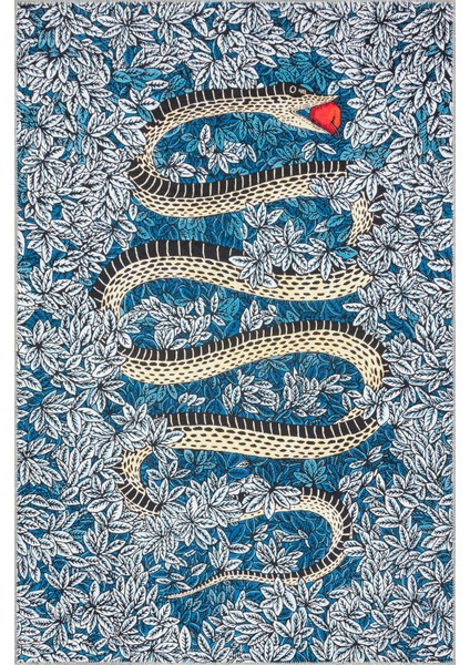 Mira 876 Yılan Temalı Çok Renkli Modern Halı