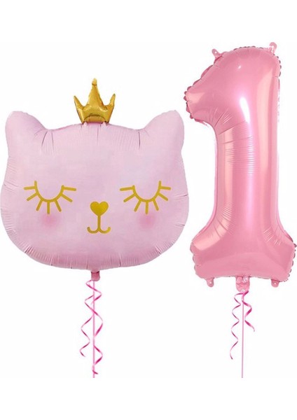 Mini Party Store Pembe Kedi Balon Set
