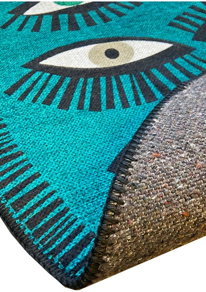 Mira 867 Yosun Yeşili Göz Desenli Yuvarlak Halı modelleri