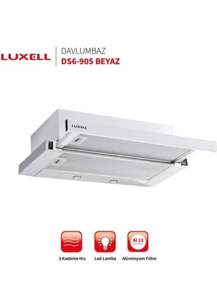 Sürgülü Aspiratör Beyaz Renk Ds-6 905 Ds-6 905 Luxell