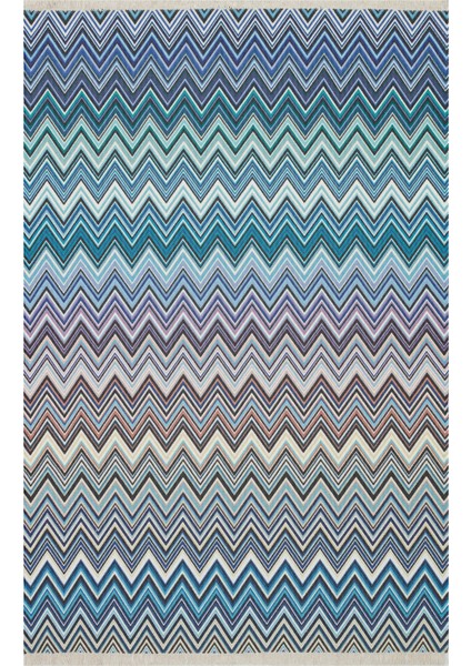 Rugs Modern Cotton Zigzag Desenli Çok Renkli Kilim 541