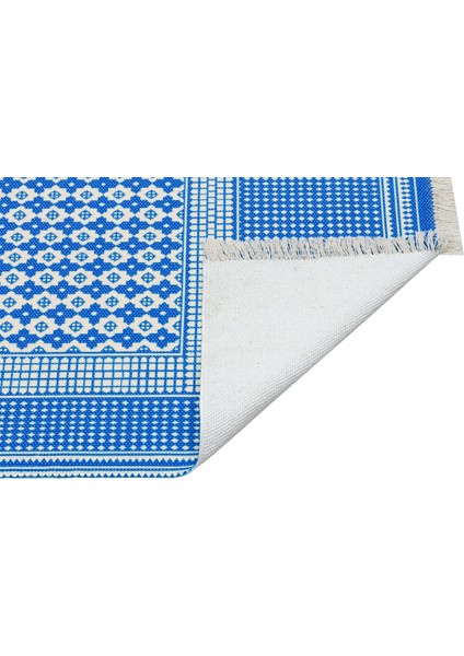 Bahama Çok Renkli Otantik Mavi Beyaz Desenli Kilim 303 fiyatları