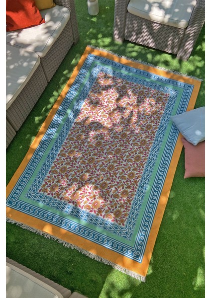 Bahama Çok Renkli Otantik Çiçek Desenli Kilim 302