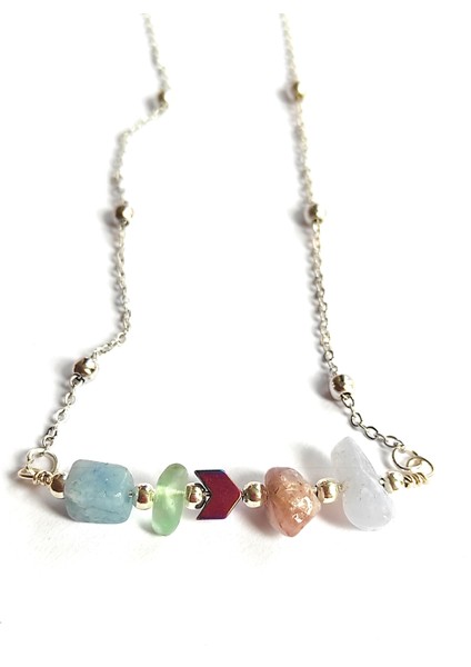 Tasarım Kova Burcu Doğaş Taşlı Kolye 45 cm modelleri