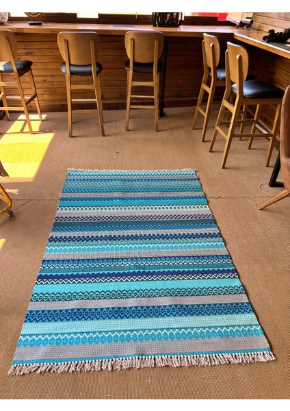 Cotton 558 Etnik Desenli Dokuma Taban Çok Renkli Kilim