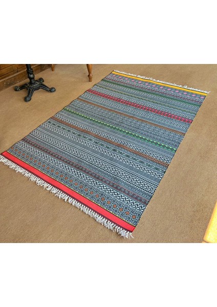 Cotton 557 Etnik Desenli Dokuma Taban Çok Renkli Kilim fiyatları