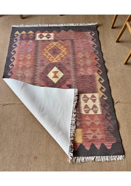 Cotton 555 Etnik Desenli Dokuma Taban Çok Renkli Kilim fiyatları