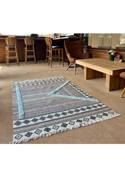 Rustik 4046 Çok Renkli Pastel Desenli Kilim