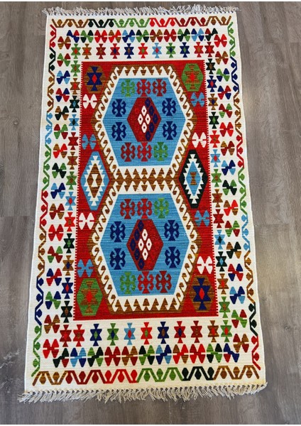 Rugs Modern Cotton 553 Etnik Desenli Otantik Canlı Çok Renkli Kilim