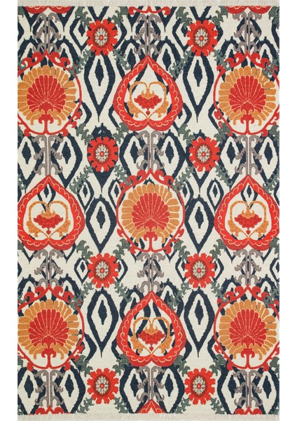 Cotton 534 Etnik ve Çiçek Desenli Kilim