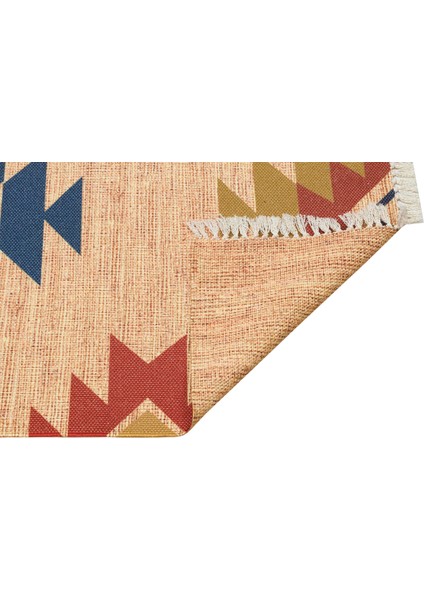 Moroccan 531 Etnik Desenli Jüt Görünüm Saçaklı Kilim