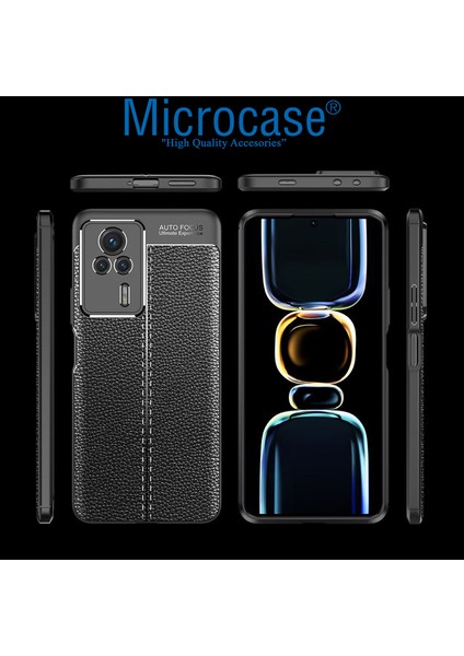 Xiaomi Redmi K60E Leather Serisi Deri Efekt Silikon Kılıf - Siyah AL3337 fiyatları