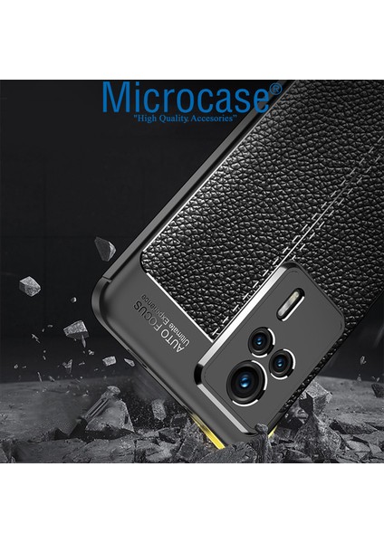 Xiaomi Redmi K60E Leather Serisi Deri Efekt Silikon Kılıf - Siyah AL3337 modelleri