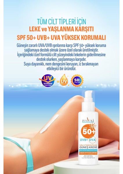 Güneş Kremi SPF50 Yüz Vücut Için Yüksek Koruma Tüm Ciltler 2X100 ml