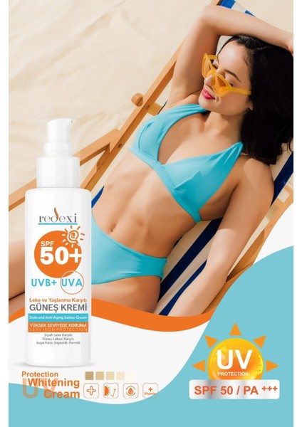Güneş Kremi SPF50 Yüz Vücut Için Yüksek Koruma Tüm Ciltler 2X100 ml