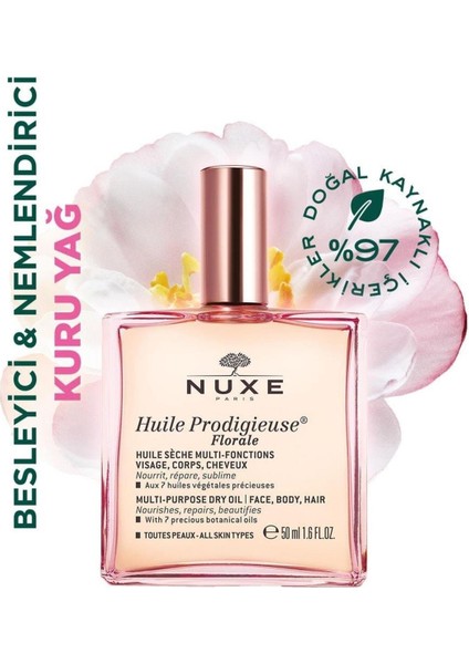 Huile Prodigieuse Florale Canlandırıcı Çok Amaçlı Kuru Yağ 50ML Vegan fiyatları