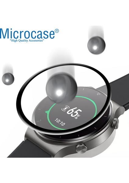 Huawei Watch Buds Tam Kaplayan Kavisli Ekran Koruyucu 3D Pet Film - Siyah AL3385