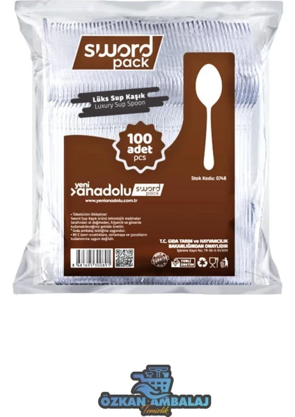 Sword Pack Plastik Lüx Kaşık 100’LÜ 1 Paket