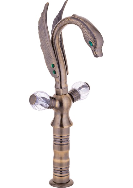 Antik Çanak Zümrüt Taşlı Ördek Kuğu Mutfak&lavabo Eviye Bataryası