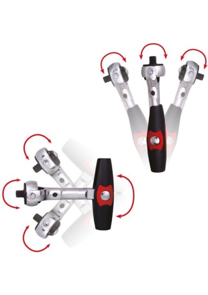 Izeltaş 1507067115 Mafsallı Cırcır T Kol 1/4'' (72 Diş) 115MM