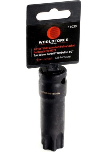 Worldforce Darbeli 1/2&quot; T100 Delikli Torx Lokma Anahtar