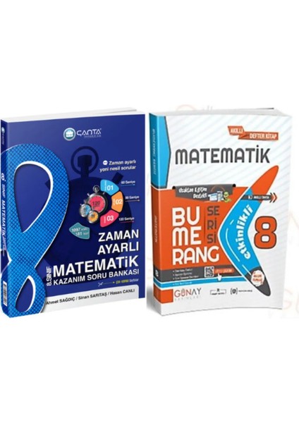 8. Sınıf Matematik Etkinlikli Kazanım Soru Bankası + 8 Bumerang Matematik Etkinlikli Akıllı