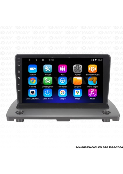 Volvo V50 Android 12 Kablosuz Carplay Navigasyon Multimedya Ekran Teyp - MY-0609W-VOLVO S40VOLVO S40 Android 12 Kablosuz Carplay Navigasyon Multimedya Ekran Teyp - MY-0609W