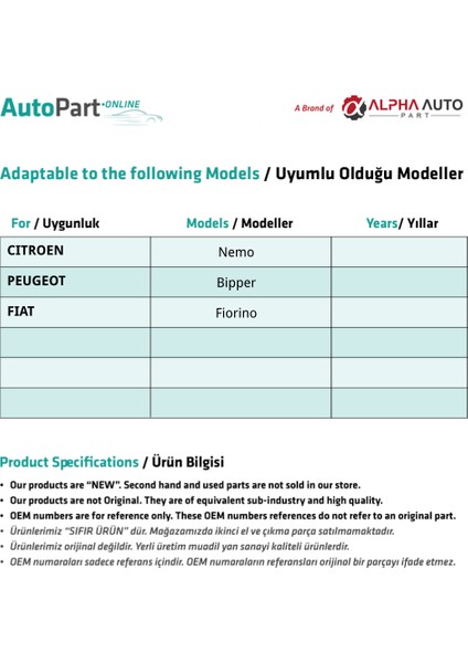Fiat Fiorino,citroen Nemo,peugeot Bipper Için Anten Çubuğu fiyatları