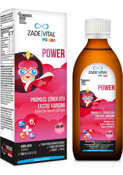 Miniza Çocuk Power Propolis, Çörek Otu ( 1 Kutu ) 150ML