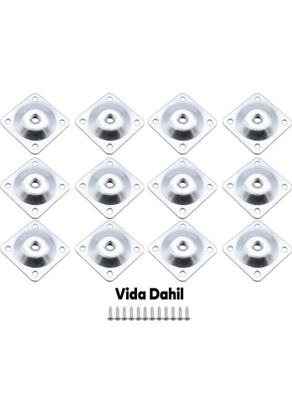 Mobilya Baza Koltuk Zigon Ayağı Metal Bağlantı Aparatı Düz Ayakları Tabanı M8 Civatalı (12 Adet) fiyatları