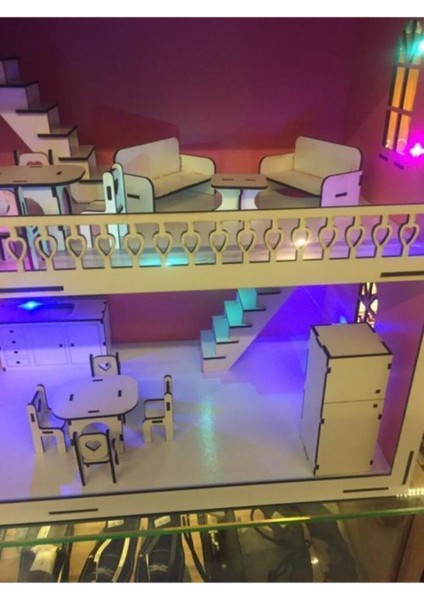 Alphobitasarım Tam Takım Işıklı ve Hızlı Yapıştırıcı Içinde 60 cm Ahşap Oyun Evi fiyatları