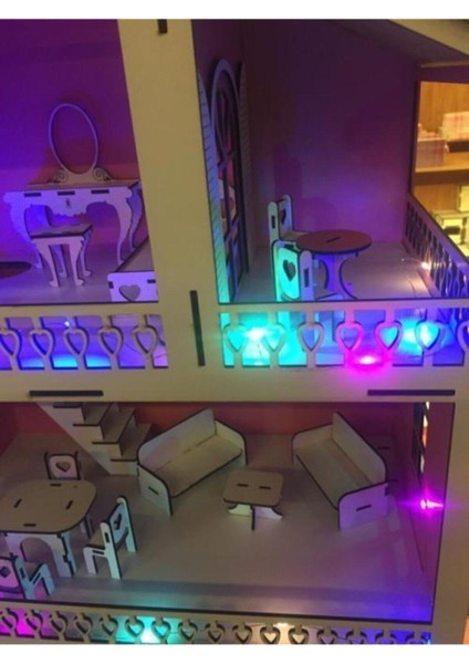 Alphobitasarım Tam Takım Işıklı ve Hızlı Yapıştırıcı Içinde 60 cm Ahşap Oyun Evi fırsatları