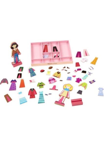 Melissa & Doug Abby ile Emma Ahşap Mıknatıslı Giydirme Oyunu /