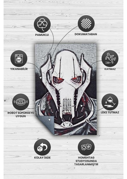 General Grievous Dokuma Tabanlı Yıkanabilir Kaymaz Star Wars Film Halısı fırsatları