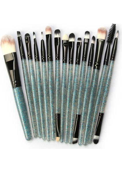 Makyaj Fırçaları Set Toz Allık Kapatıcı Kozmetik 15 Adet/kit - 13.7-15.9cm Siyah (Yurt Dışından)