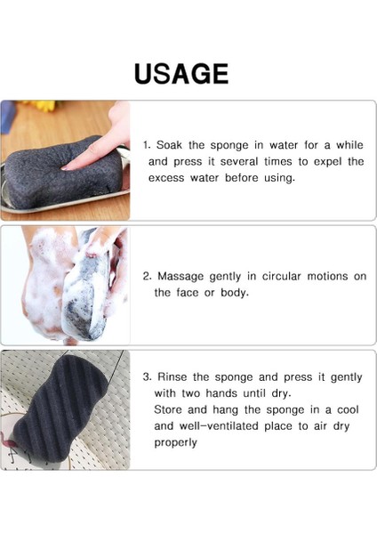 Konjac Sünger Yüz Gövdesi 4 Pc (Yurt Dışından)