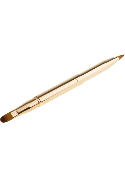 Geri Çekilebilir Dudak Fırçası Çift Başlı Kozmetik Göz Farı Makyaj Fırçası Altın (Yurt Dışından)