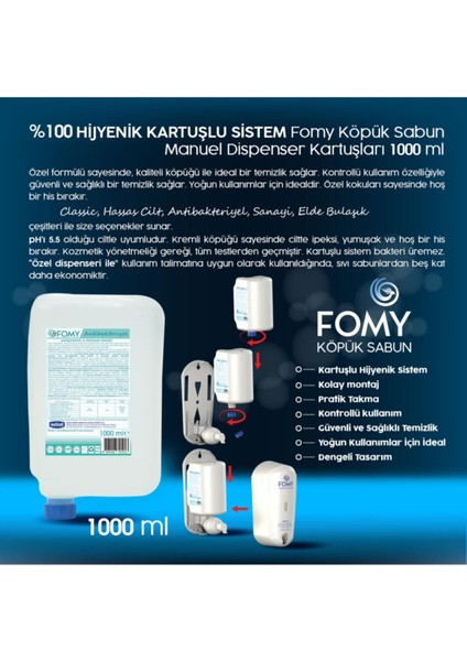 Köpük Sabun 12'li Paket 1000 ml