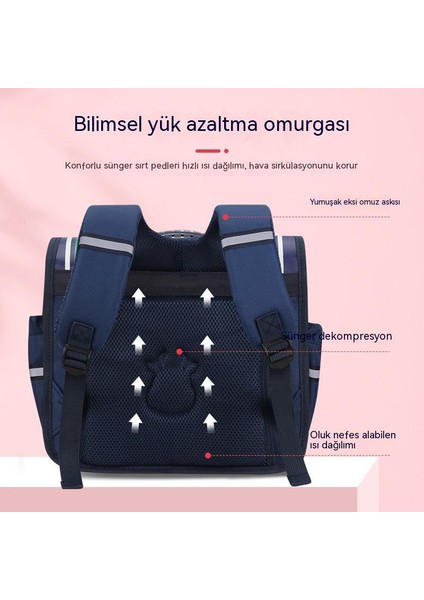 Omurga Çocuk Okul Çantası-Sevimli Karikatür Çocuk Sırt Çantası (Yurt Dışından)