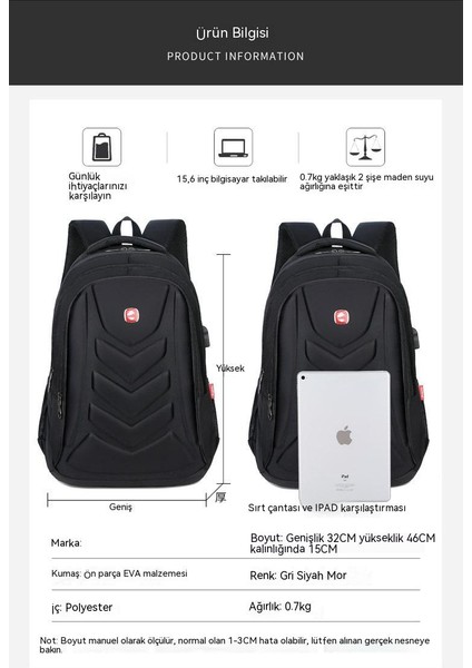 Su Geçirmez ve Aşınmaya Dayanıklı Büyük Kapasiteli Öğrenci Okul Çantası-Iş Bilgisayarı Sırt Çantası-Eğlence Seyahat Sırt Çantası (Yurt Dışından) fiyatları