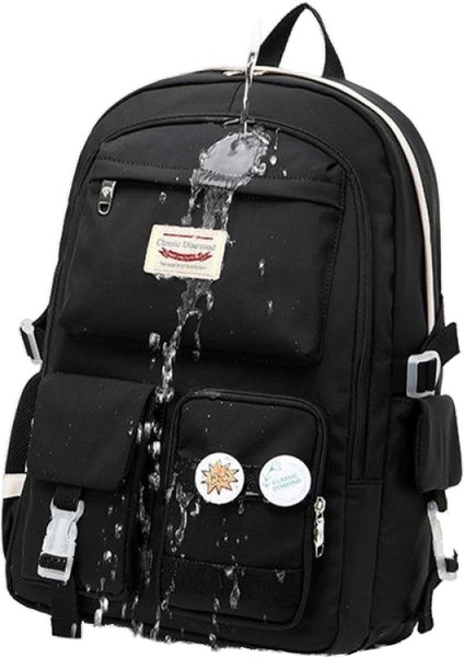 Su Geçirmez ve Aşınmaya Dayanıklı Büyük Kapasiteli Öğrenci Okul Çantası-Moda Dış Seyahat Çantası-Koruyucu Omurga Askısı Kalem Çantası Göğüs Çantası Omuz Çantası (Yurt Dışından)