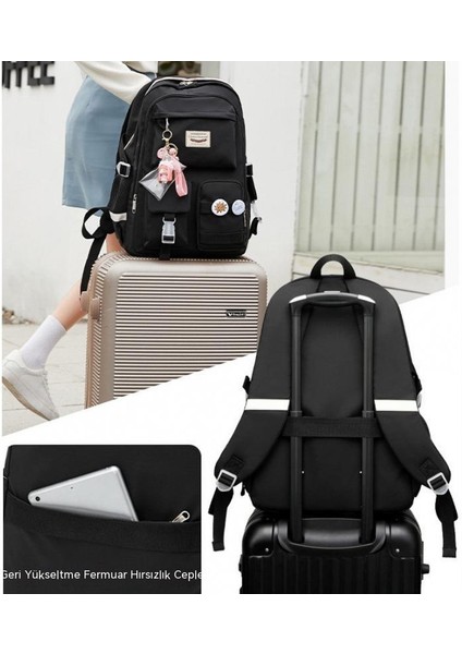 Su Geçirmez ve Aşınmaya Dayanıklı Büyük Kapasiteli Öğrenci Okul Çantası-Moda Dış Seyahat Çantası-Koruyucu Omurga Askısı Kalem Çantası Göğüs Çantası Omuz Çantası (Yurt Dışından) modelleri