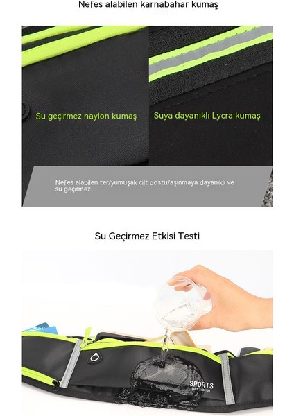 Spor Bel Çantası, Erkek Koşu Cep Telefonu Bel Çantası, Çok Fonksiyonlu Görünmez Ultra Ince Kemer Su Geçirmez Spor Çantası (Yurt Dışından) fırsatları