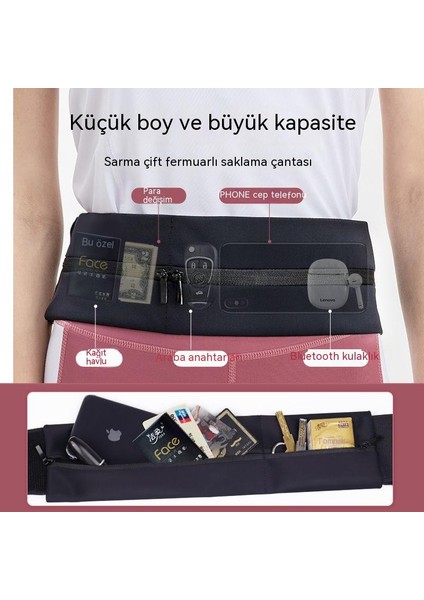 Koşu Bel Çantası, Spor Erkek ve Kadın Cep Telefonu Çantası, Ayarlanabilir Maraton Ekipmanı, Ince Kemer (Yurt Dışından)
