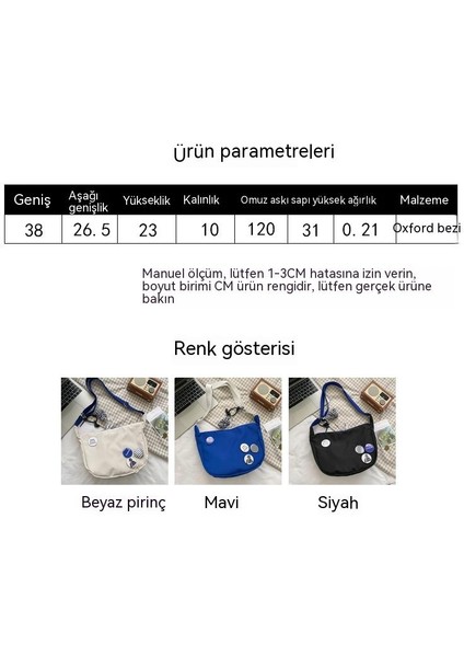 Naylon Çanta, Şık Kanvas Çanta, Büyük Kapasiteli Basit Kadın Omuz Çantası, Messenger Çanta (Yurt Dışından)