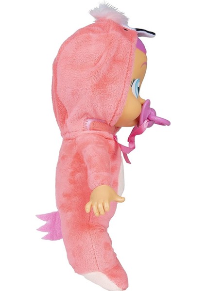 Cry Babies CYB32100 Göz Yaşı Akıtan Yumuşak Bebek Flamingo Tulumlu Bebek Fancy