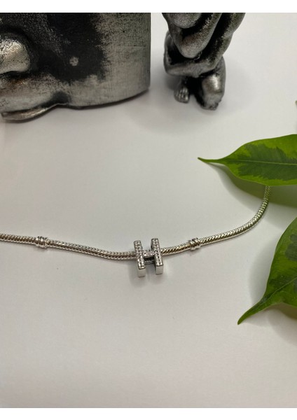 Gümüş S925 Damgalı H Harfi Zirkon Taşlı Charm fiyatları